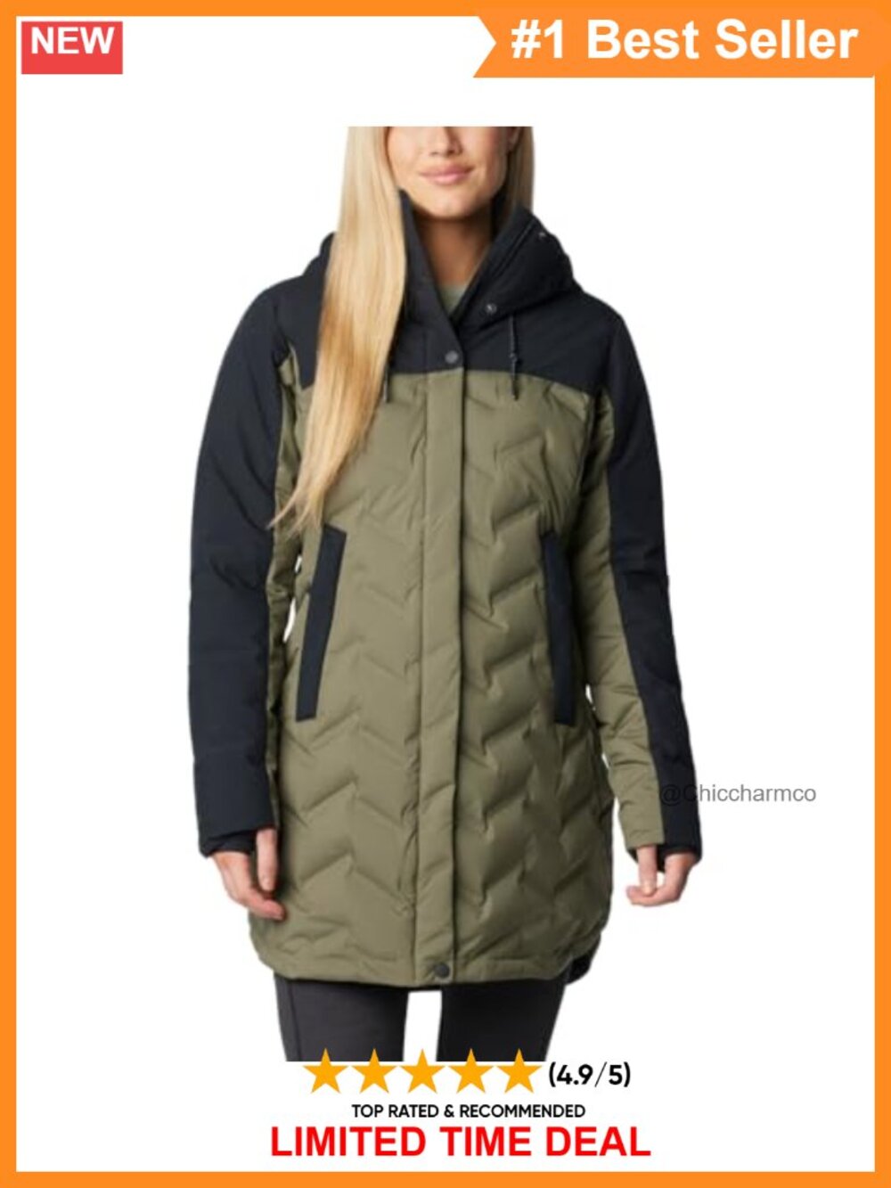 Mid Down Insulated Puffer Jacket Waterproof Hooded Winter Coat